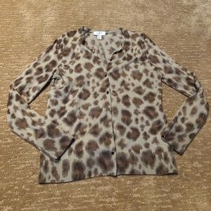 Ann Taylor Loft Animal Print Cardigan